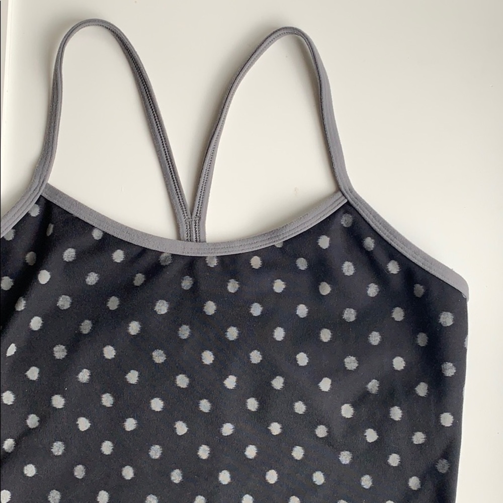 Lululemon | Black & Grey Polka Dot Power Y Tank